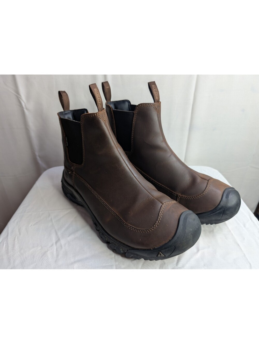 Keen Anchorage III Mens Hiking Boots Sz 12 Dark Earth Mulch Slip On Waterproof